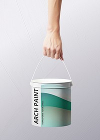 Paint bucket mockup, packaging psd