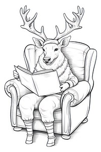 A reindeer drawing furniture sketch. 