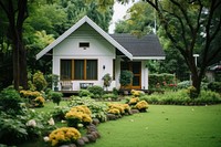 Simple house garden architecture outdoors. AI generated Image by rawpixel.