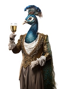 A peacock costume holding animal. AI generated Image by rawpixel.
