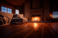 Fireplace wood hardwood flooring. AI generated Image by rawpixel.