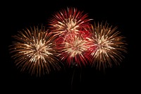 3 fireworks outdoors night red. AI generated Image by rawpixel.