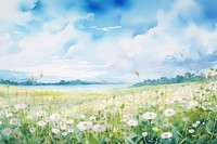 Landscape sky grassland outdoors. AI generated Image by rawpixel.