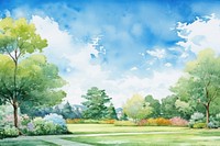 Landscape outdoors painting nature. 