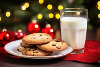 Cookie milk christmas biscuit. AI generated Image by rawpixel.
