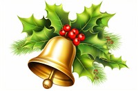 Golden christmas bell holly plant red. AI generated Image by rawpixel.