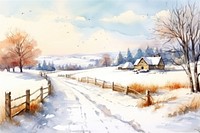 Winter field landscape. AI generated Image by rawpixel.