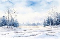 Winter field landscape. 