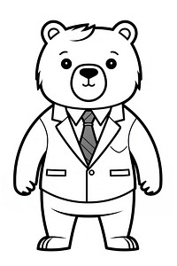 A bear white line representation. AI generated Image by rawpixel.