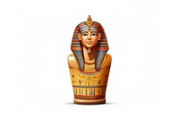 Canopic jar head white background representation. AI generated Image by rawpixel.