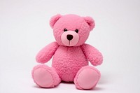 Teddy bear toy pink white background representation. AI generated Image by rawpixel.