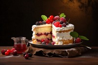 Fruit cake cheesecake raspberry. AI generated Image by rawpixel.