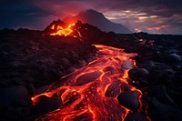 Volcano nature lava landscape. AI generated Image by rawpixel.
