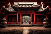 Chinese shrine architecture building temple. 