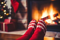 Fireplace sock christmas hearth. AI generated Image by rawpixel.