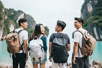 Content creator backpack travel adult. AI generated Image by rawpixel.