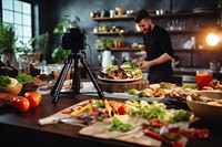 Food tripod camera adult. AI generated Image by rawpixel.