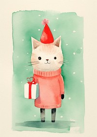 Cat christmas hat representation. AI generated Image by rawpixel.