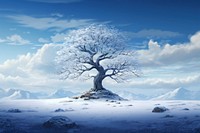 1 single tree winter landscape outdoors nature. AI generated Image by rawpixel.