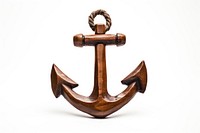 Wooden anchor white background electronics hardware. 