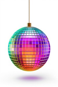 A cartoon disco ball sphere purple white background. AI generated Image by rawpixel.
