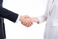 Handshake adult white background agreement. AI generated Image by rawpixel.