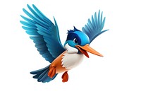 Cartoon 3d kingfisher flying animal bird beak. AI generated Image by rawpixel.