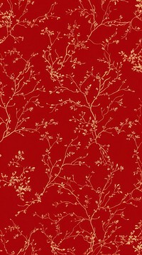 Branch gold pattern backgrounds red decoration. AI generated Image by rawpixel.