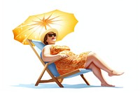 Fat middle aged woman sunbathing summer adult white background. AI generated Image by rawpixel.