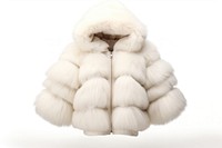 Fluffy winter jacket white coat fur. AI generated Image by rawpixel.