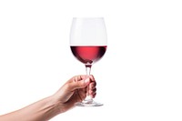 Holding wine glass drink white background refreshment. AI generated Image by rawpixel.