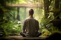 A man meditation sitting adult yoga. AI generated Image by rawpixel.