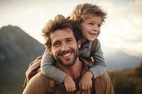 Outdoors carrying portrait father. AI generated Image by rawpixel.
