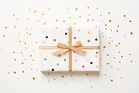 One gift with confetti backgrounds paper shape.