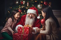 Asian family christmas adult gift. AI generated Image by rawpixel.