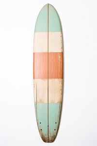 Old vintage wooden longboard surfboard white background skateboard recreation. AI generated Image by rawpixel.