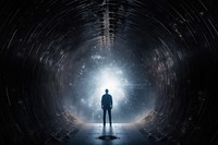 Dark tunnel standing walking motion. AI generated Image by rawpixel.