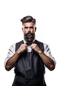 Barber adult beard white background. AI generated Image by rawpixel.