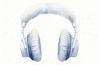 White headphones, fashion accessory watercolor illustration