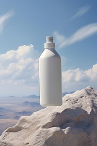 Shampoo bottle white sky. AI generated Image by rawpixel.