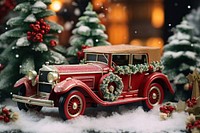 Vintage car christmas vehicle wheel. AI generated Image by rawpixel.
