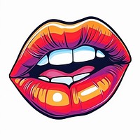Lips lipstick white background moustache. AI generated Image by rawpixel.