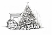 Christmas sketch drawing art. AI generated Image by rawpixel.