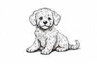 Cute dog sketch drawing mammal. AI generated Image by rawpixel.