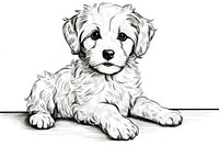 Cute dog sketch drawing mammal. AI generated Image by rawpixel.