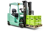 Electric green Forklift Pallet forklift pallet box. AI generated Image by rawpixel.