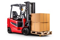 Electric red Forklift Pallet Jack forklift pallet box. AI generated Image by rawpixel.