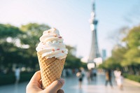 Dessert cream food sky. AI generated Image by rawpixel.