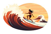 Woman surfing outdoors sports. AI generated Image by rawpixel.