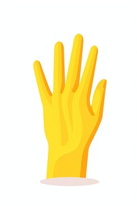 A yellow raised hand glove white background clothing. AI generated Image by rawpixel.